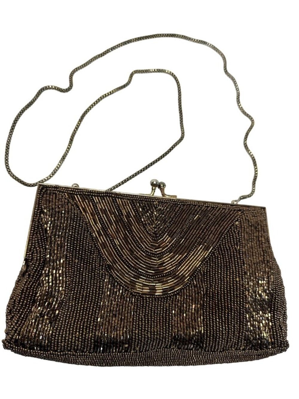 Vintage Magid Handmade in Macu Beaded Evening Purse W/Chain Strap